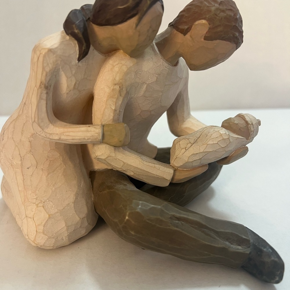 Family Embrace Sculpture - Cream and Brown
